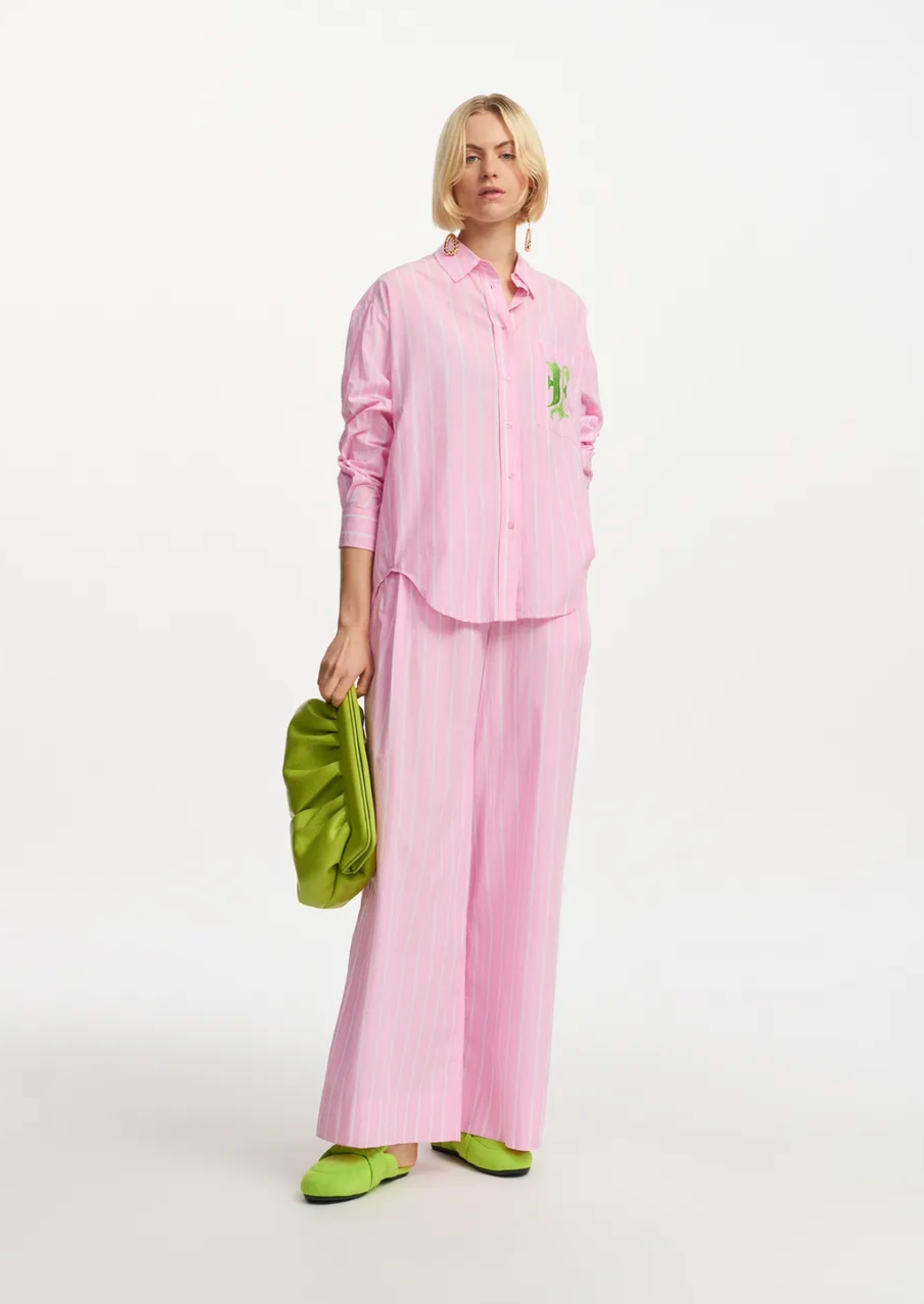 Essentiel Antwerp Febbles Pants for Women - Soft Stretchy High Waist Trousers in Pink | Perfect for Work, Travel & Casual Outfits