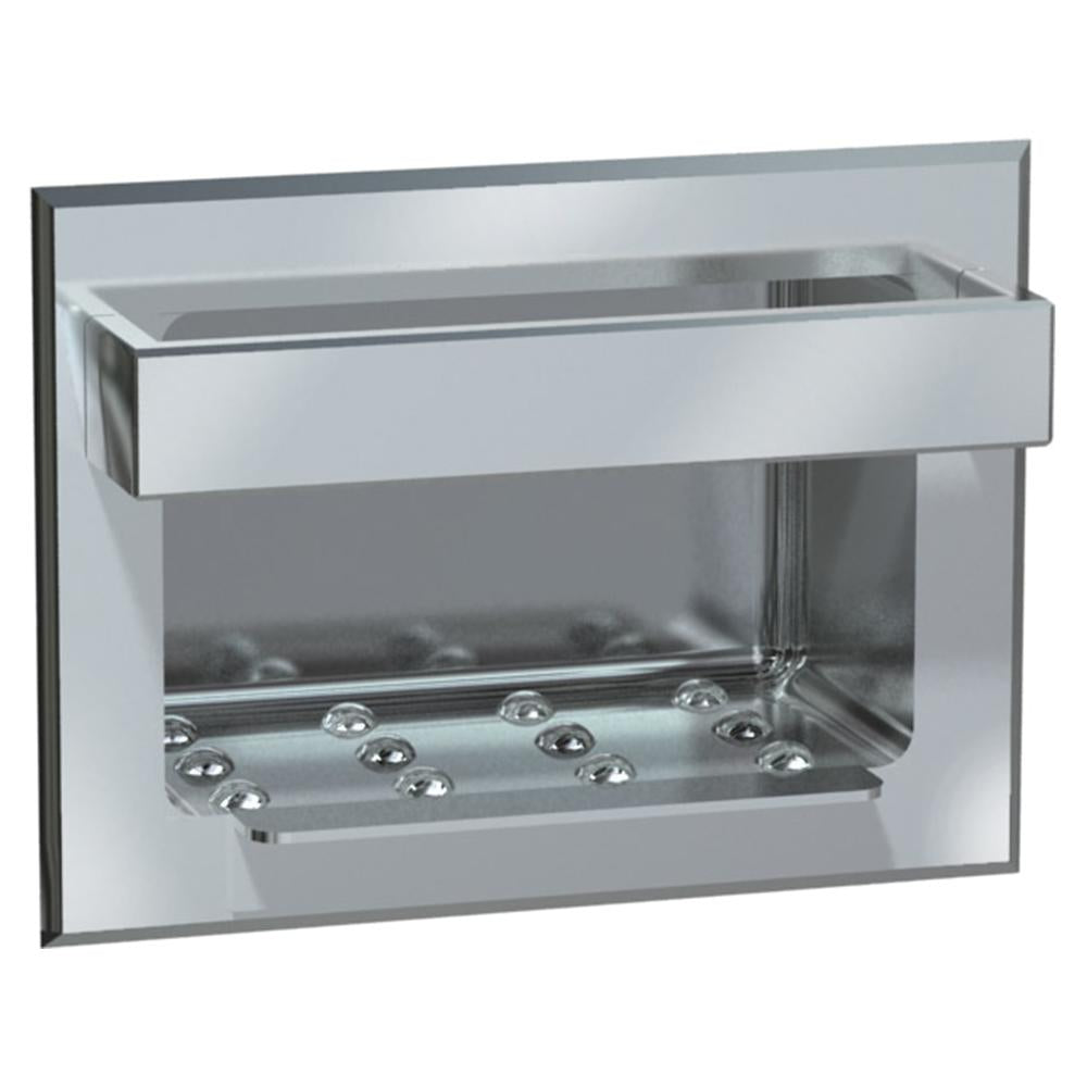 Stainless Steel Soap Dish with Bar Holder - Wall Mounted & Recessed Design for Bathroom & Kitchen - ASI 0398 - Bright Finish for Modern Home Decor