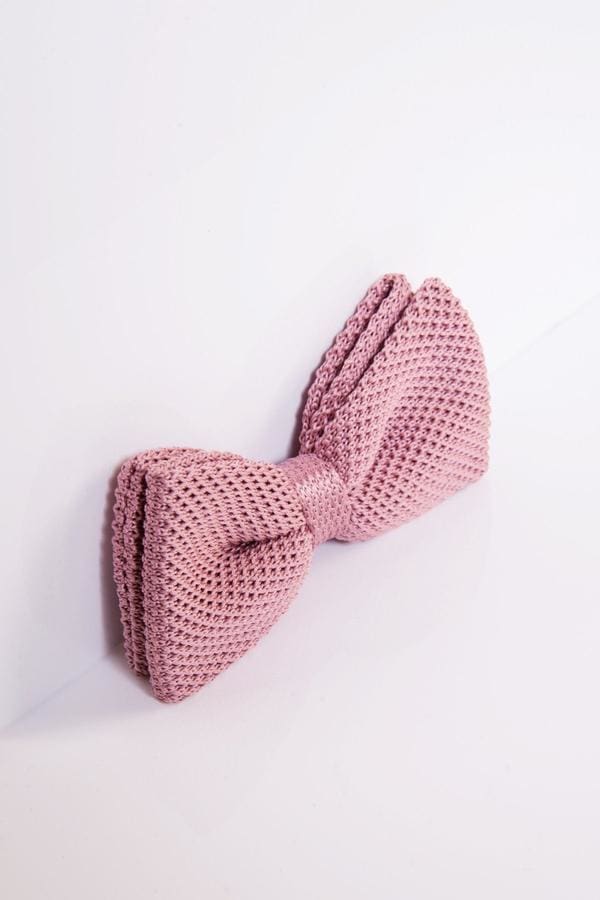 Elegant Blush Pink Knitted Double Layer Bow Tie for Men & Women - Perfect for Weddings, Parties & Formal Events