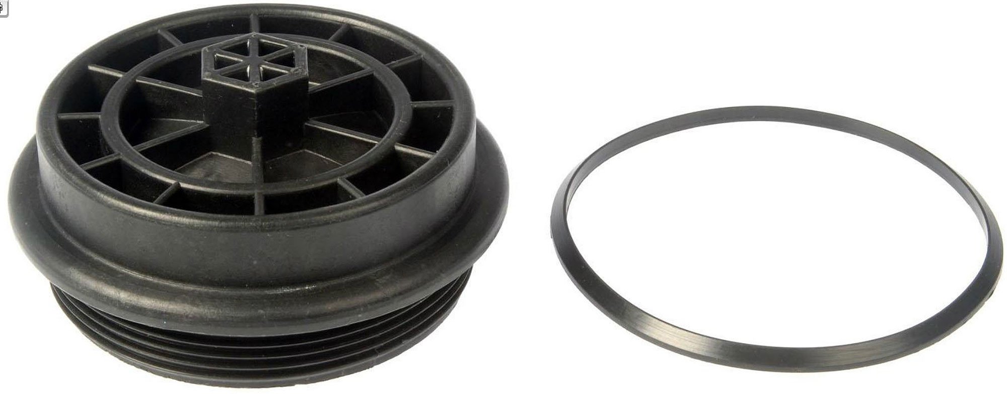 APDTY 015314 Diesel Fuel Filter Cap and Gasket Replacement Kit - Compatible with Ford, Chevy, Dodge Trucks - Heavy Duty Engine Protection for Off-Road & Towing Use