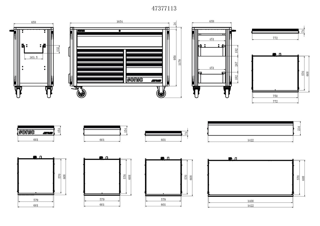 NEXT S15 Heavy Duty 14-Drawer Toolbox - Professional Tool Storage for Mechanics, DIY & Home Organization - Perfect for Garage, Workshop & Industrial Use