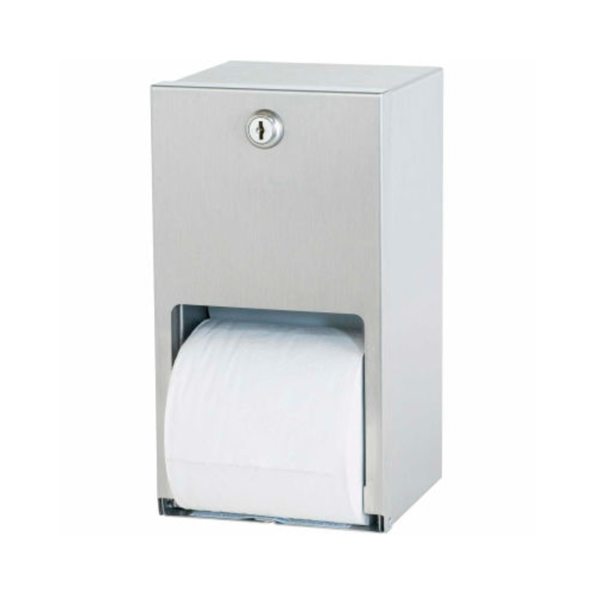 Bradley 5402-000000 Dual Roll Vertical Stainless Steel Toilet Tissue Dispenser - Commercial Restroom & Public Bathroom Hygiene Solution