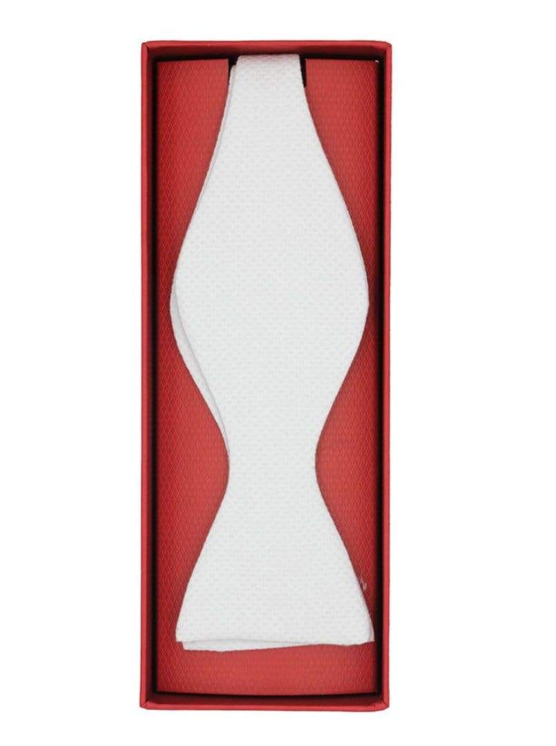 Premium Self-Tie Cotton Marcella Bow Tie for Men - Classic White Formal Accessory for Weddings, Prom & Black Tie Events