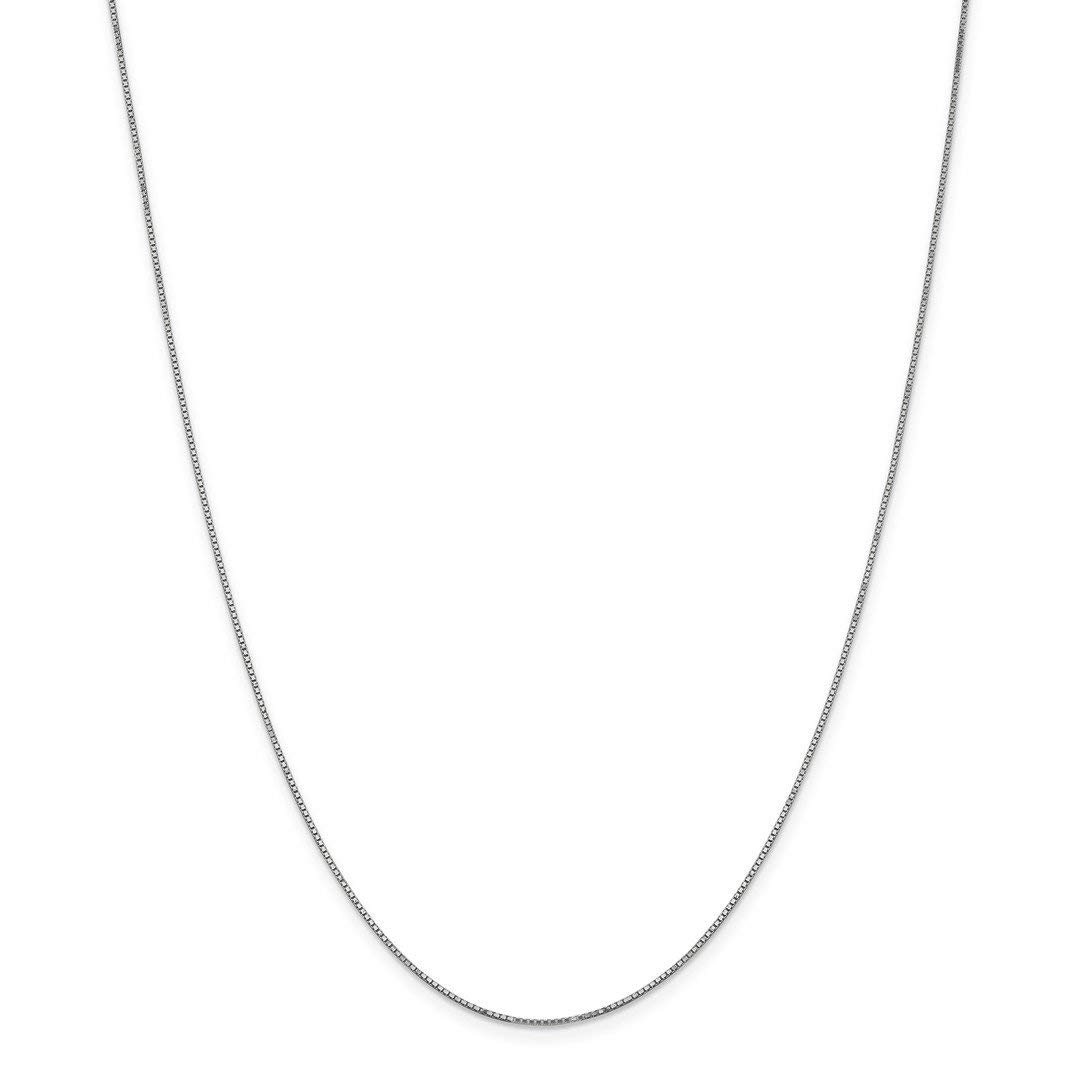 14K White Gold 16 Inch 0.9mm Box Chain Necklace - Dainty Pendant Charm Fine Jewelry for Women - Perfect Gift for Her, Birthday, Anniversary & Special Occasions