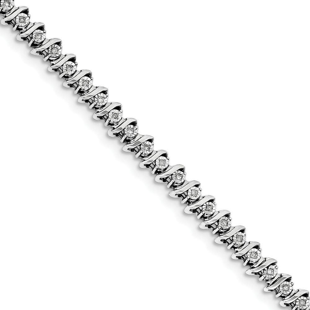 Roy Rose Jewelry Sterling Silver Diamond Bracelet for Women - Elegant 7.25