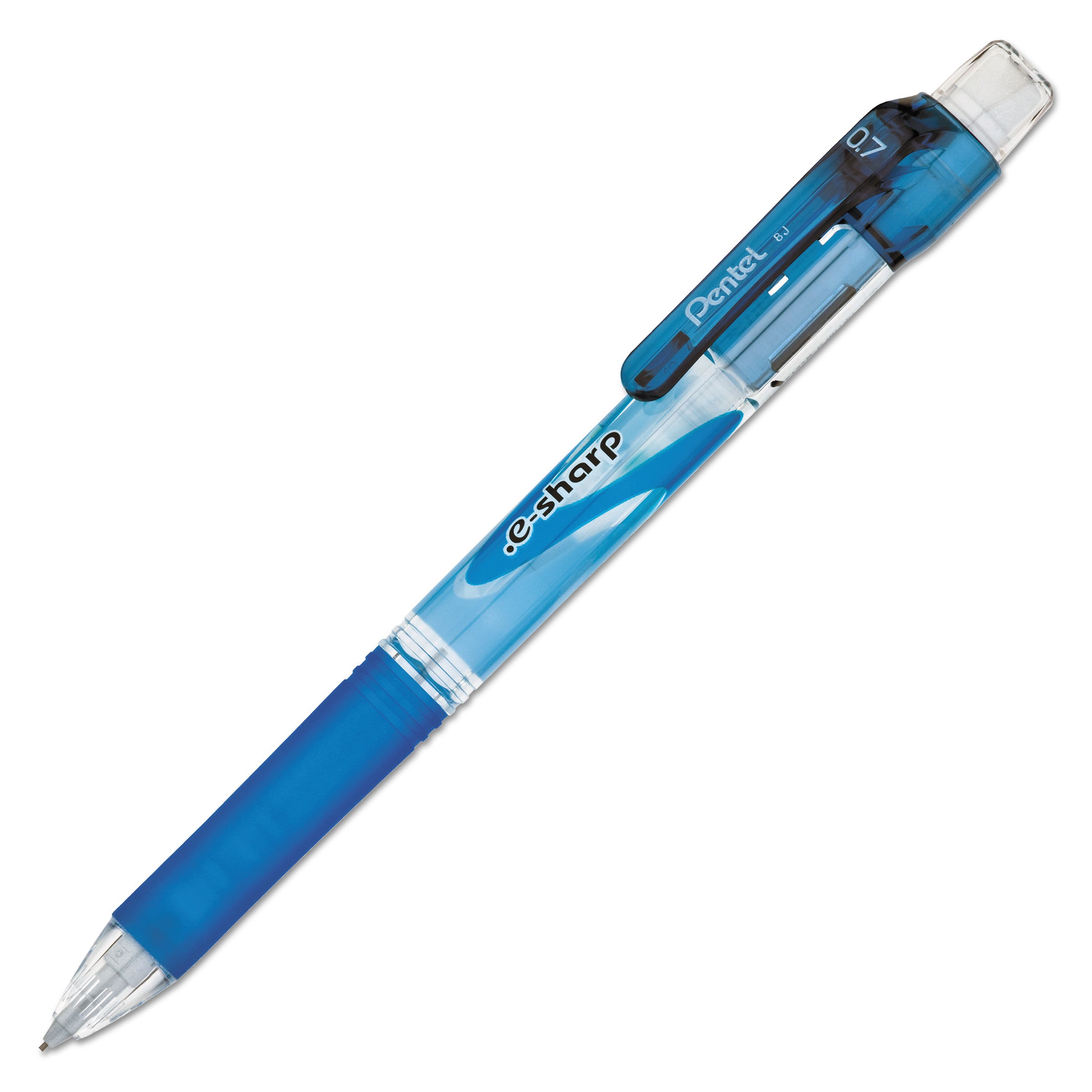 E SHARP 0.7mm Mechanical Pencils - HB #2.5 Black Lead, Blue Barrel (Pack of 12) - Perfect for School, Office, Drafting & Sketching