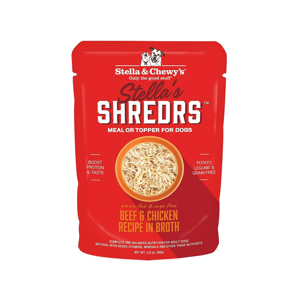 Premium Grain-Free Beef & Chicken Recipe in Broth Dog Food Pouches - High Protein Wet Dog Food for Small & Medium Breeds - Perfect for Travel, Training & Mealtime Toppers