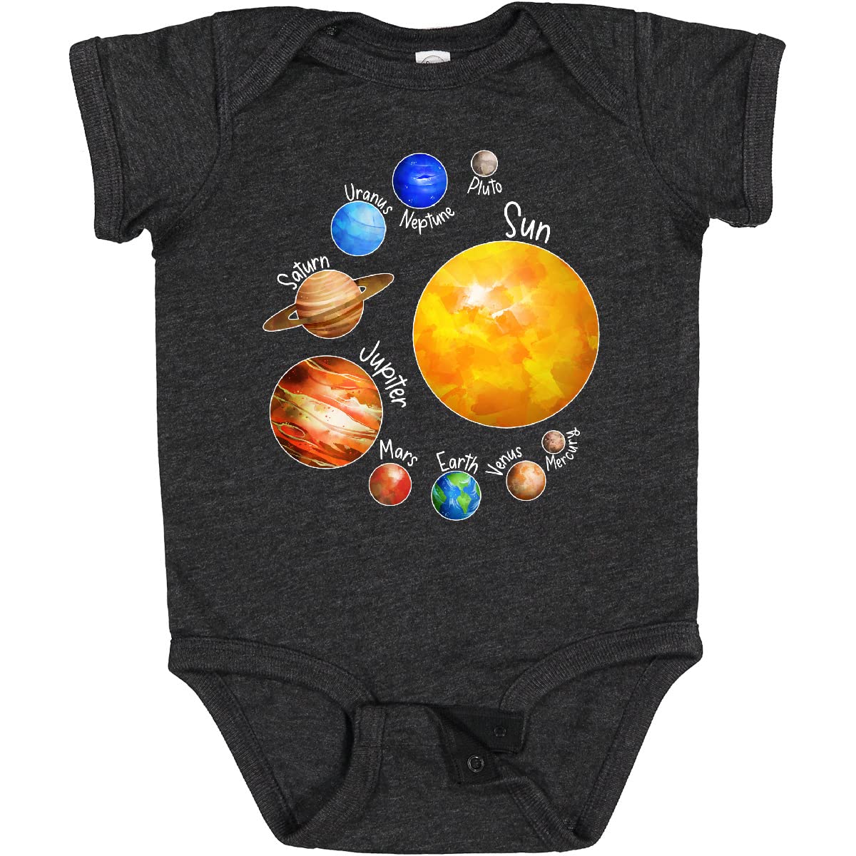 Inktastic Sun and Planets Baby Bodysuit - Cute Astronaut Outfit for Boys & Girls | Perfect for Space-Themed Birthday Parties & Photo Shoots