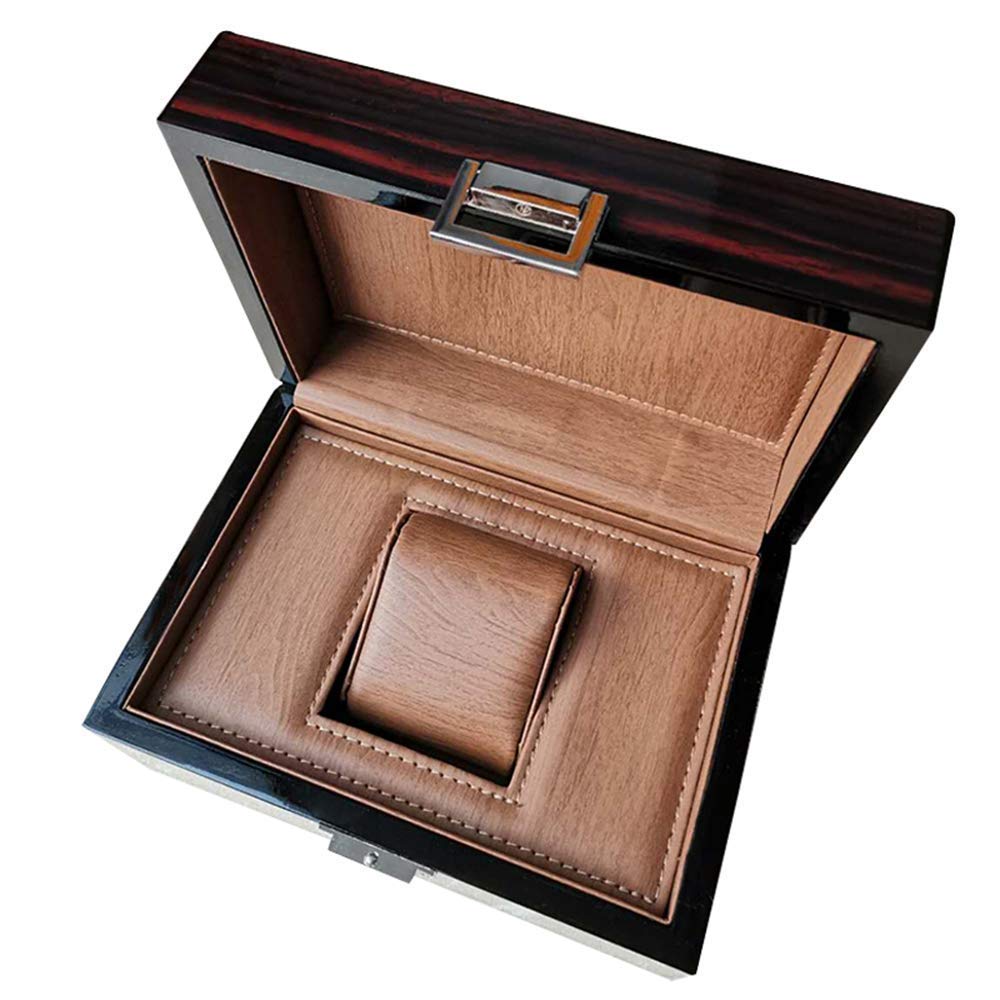 Luxury Wooden Watch Box with Black Buckle Lock - Premium Jewelry Storage Case for Men & Women | Elegant Gift Packaging for Watches, Rings & Jade Accessories | Perfect for Wedding Gifts, Anniversary Presents & Jewelry Organization