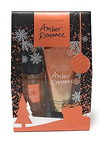 Victoria's Secret Amber Romance Gift Set - 2 Piece Fragrance Mist & Body Lotion for Women | Perfect for Valentine's Day, Anniversary & Romantic Gifts