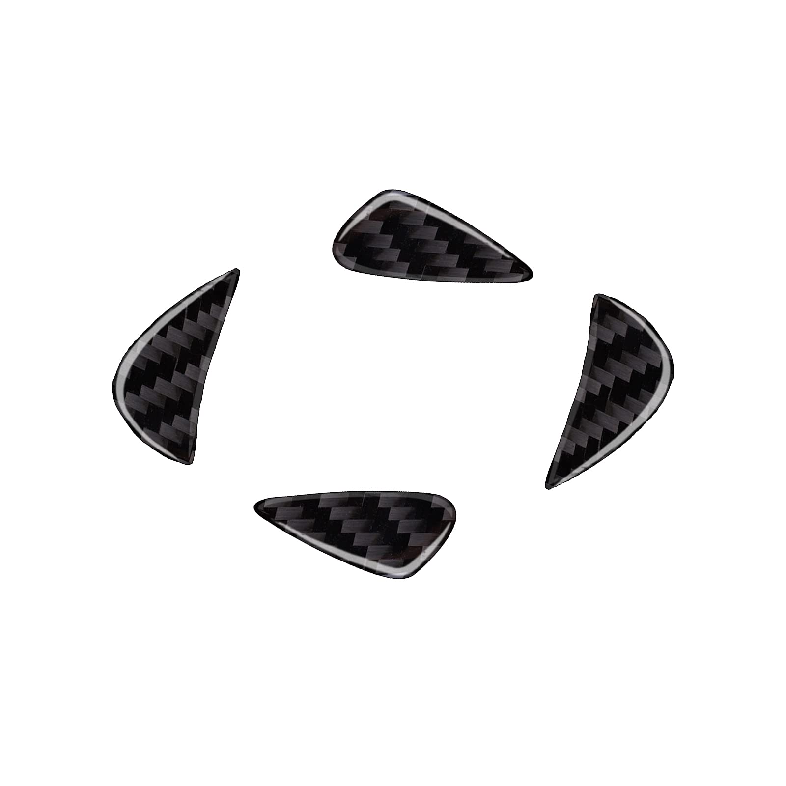 Noozy Carbon Fiber Steering Wheel Emblem Sticker - Compatible with Hyundai Elantra, Kona, Palisade, Santa Fe, Tucson - Black Steering Wheel Logo Badge Decal for Car Interior Customization & Personalization