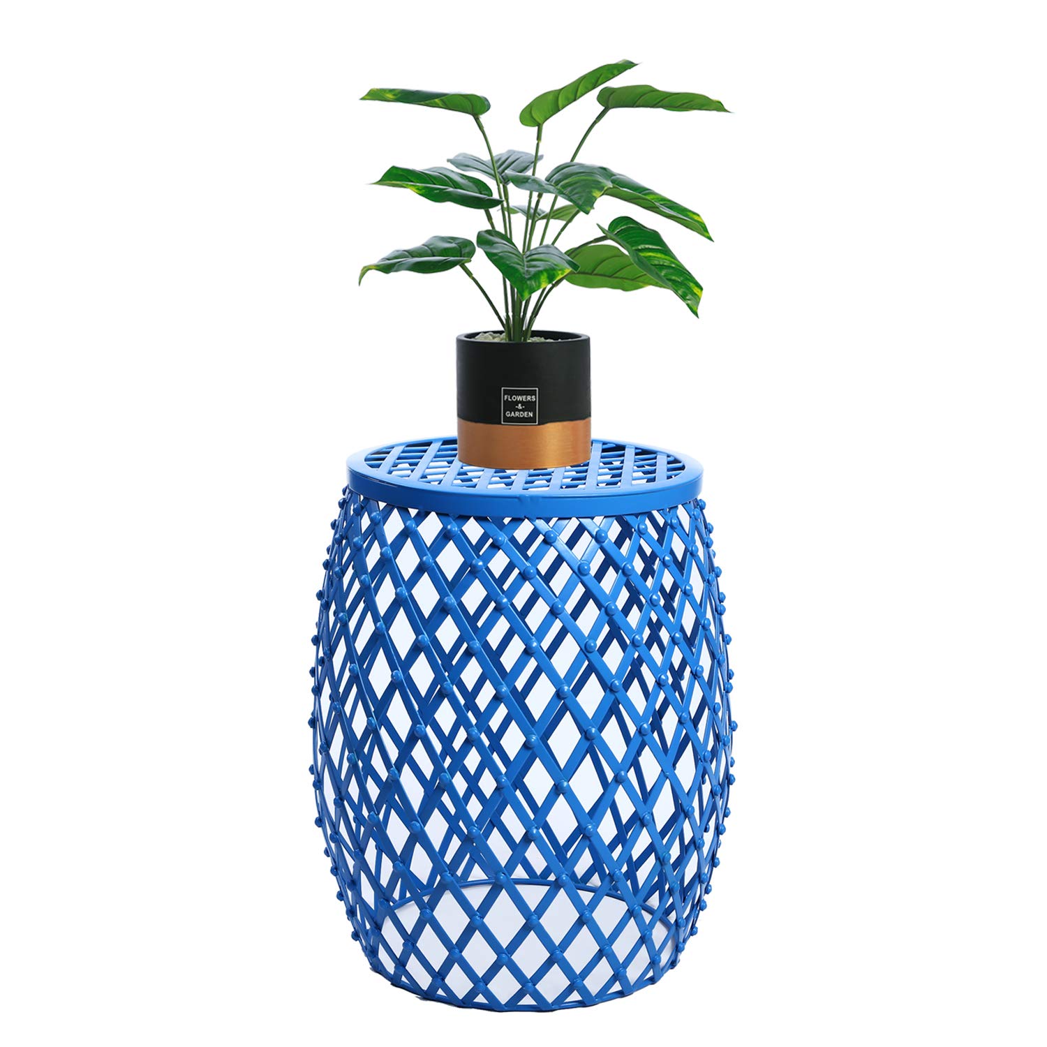 Joveco Round Side End Coffee Table - Blue Nightstand for Living Room, Bedroom & Office - Modern Indoor End Table with Sturdy Design