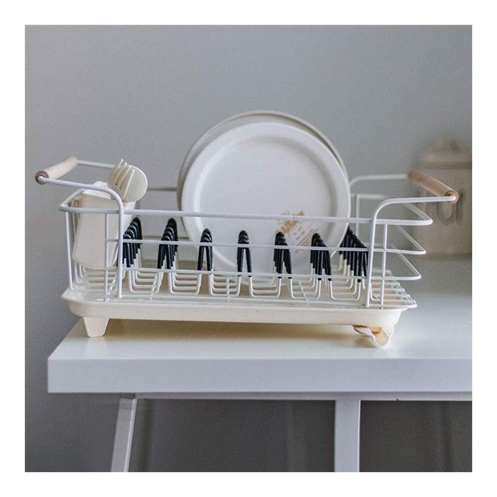 Stainless Steel Dish Drainer Rack with Removable Plastic Trays - Space Saving Kitchen Organizer for Utensils, Plates & Cups - Perfect for Small Kitchens, Apartments & RVs