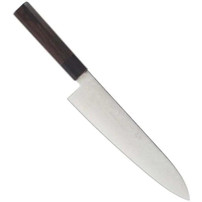 Premium Warikomi Damascus Gyuto Chef Knife - 8 Inch Japanese Kitchen Knife with Rosewood Handle for Professional Chefs & Home Cooking - Perfect for Slicing, Dicing & Meat Cutting