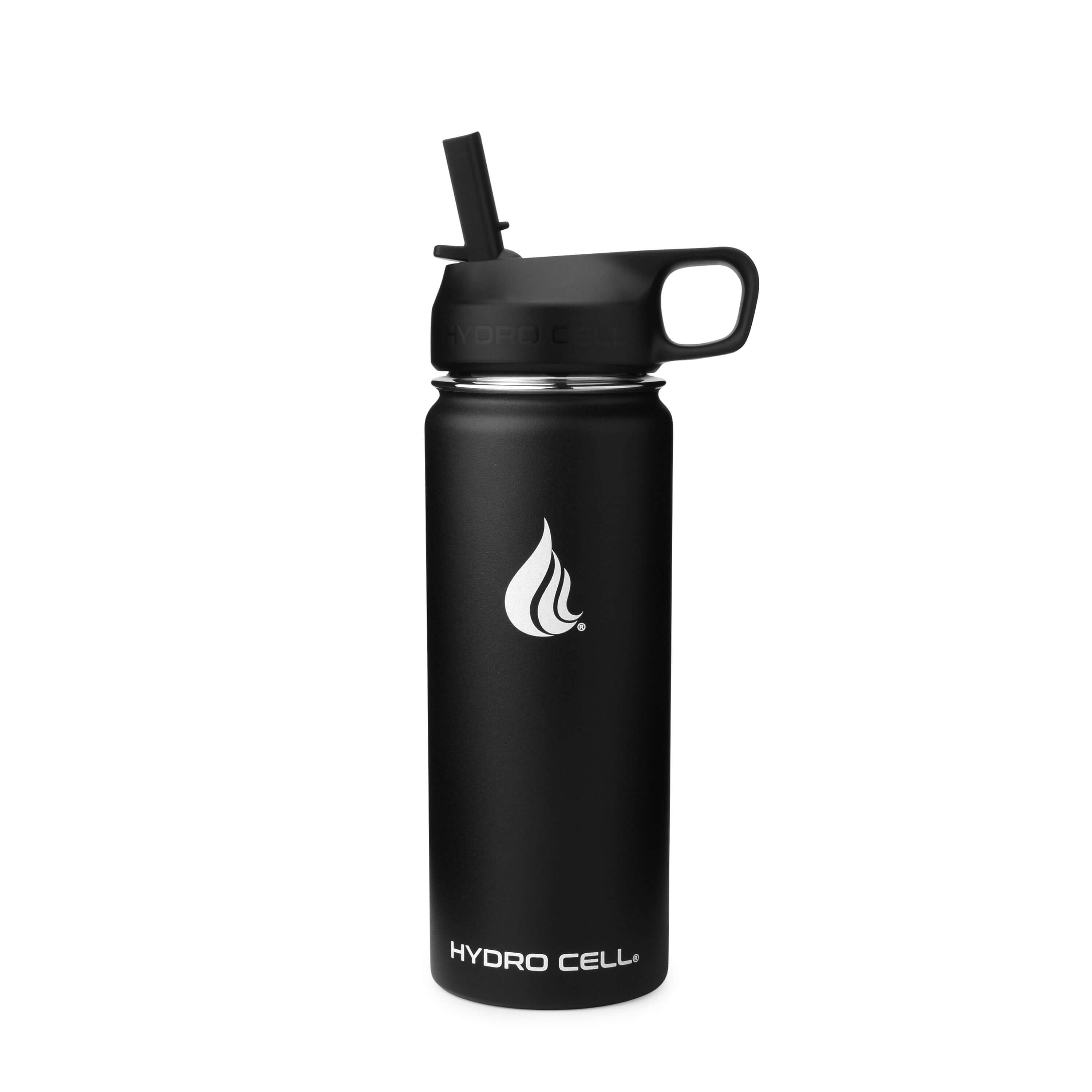 Premium Black Wide Mouth 18 oz Water Bottle - Leak Proof, BPA Free, Insulated Stainless Steel for Gym, Hiking & Outdoor Activities