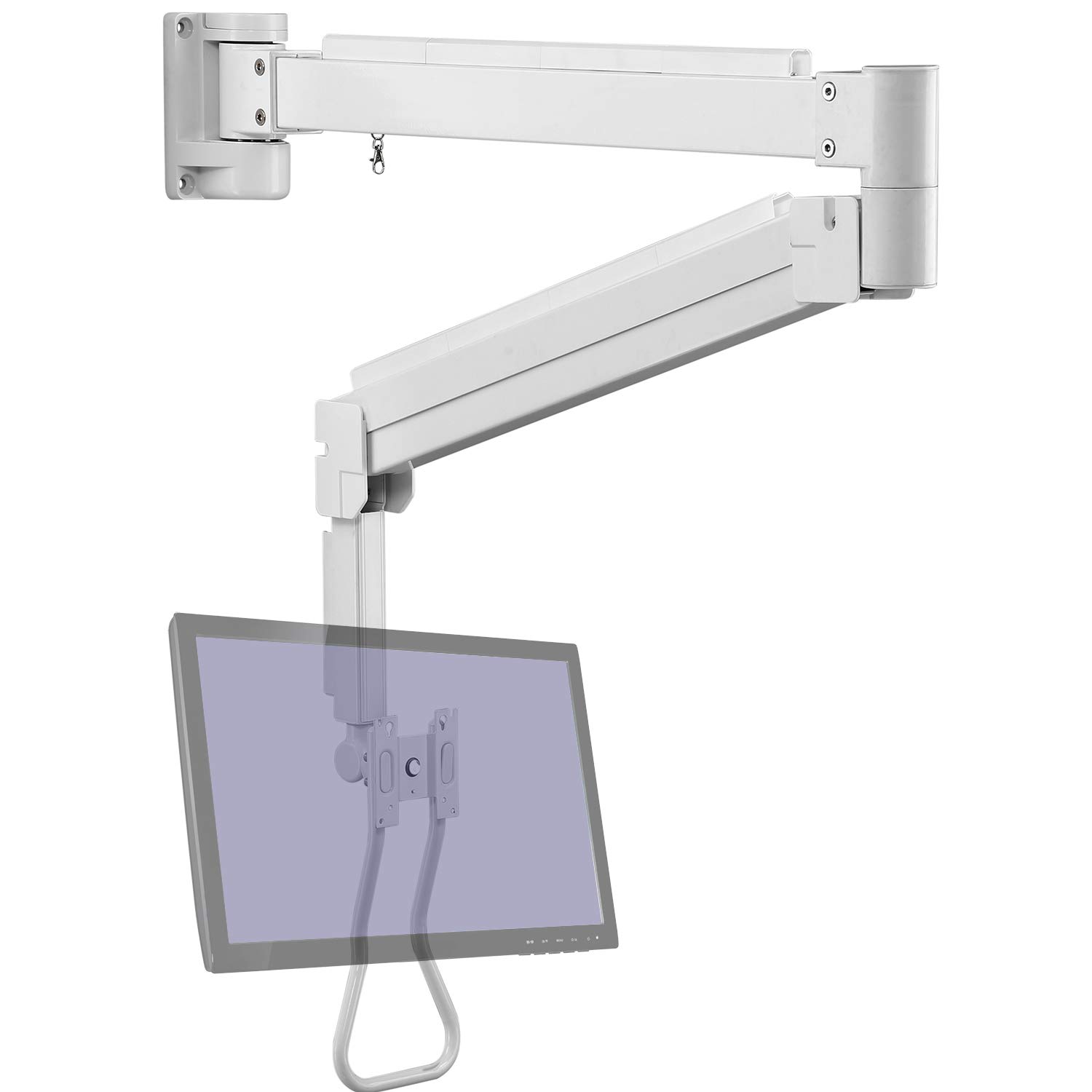 Allcam LRA34W 1.8m Long Reach Wall Mount Monitor Arm - Heavy Duty TV Bracket for 13-32 Inch LCD TVs & Computer Monitors up to 8kg - Perfect for Home Office, Gaming Setup & Conference Room Displays