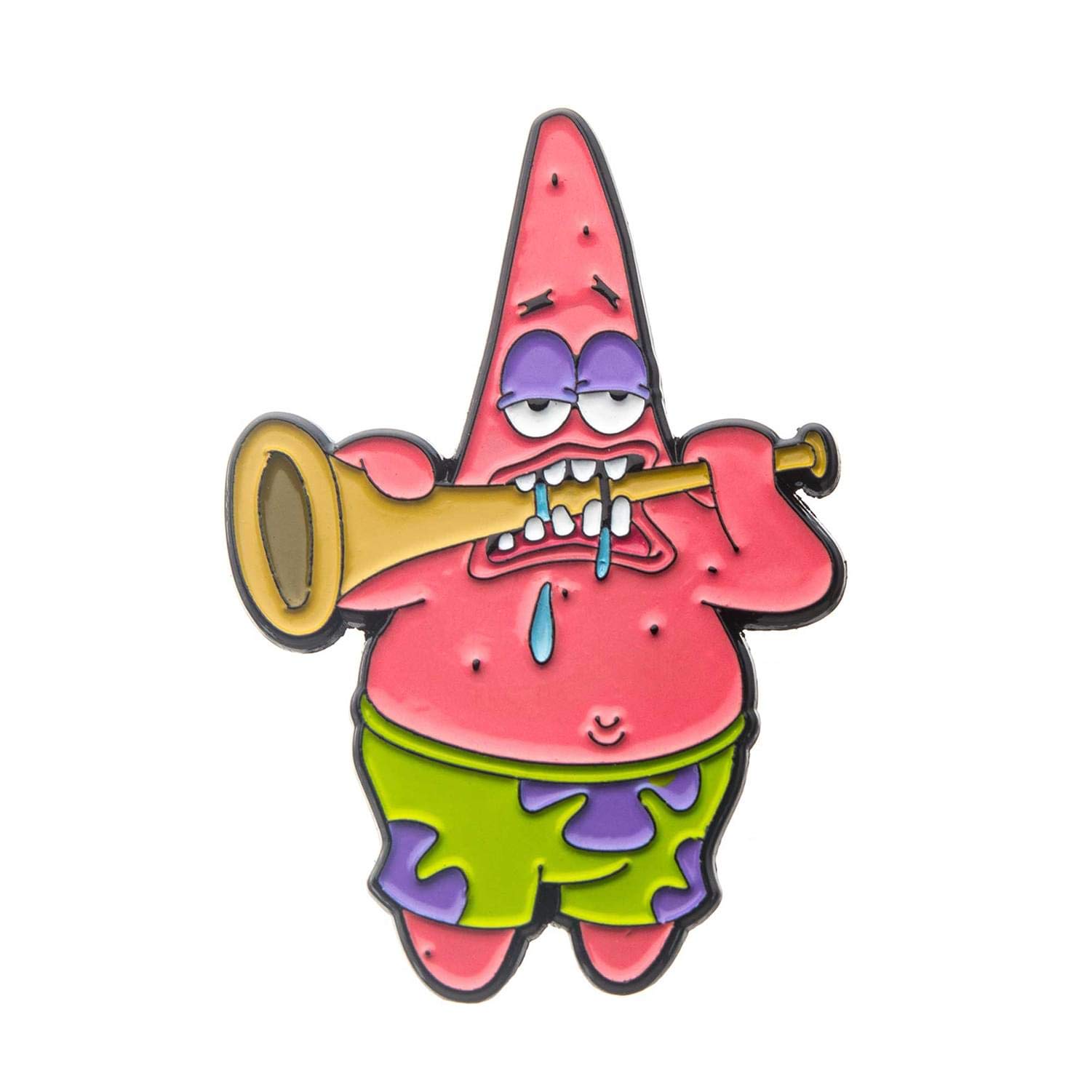 Nickelodeon SpongeBob SquarePants Enamel Pin - Patrick Star Eating a Trumpet Collectible Badge | Perfect for Backpacks, Jackets & Pin Collections