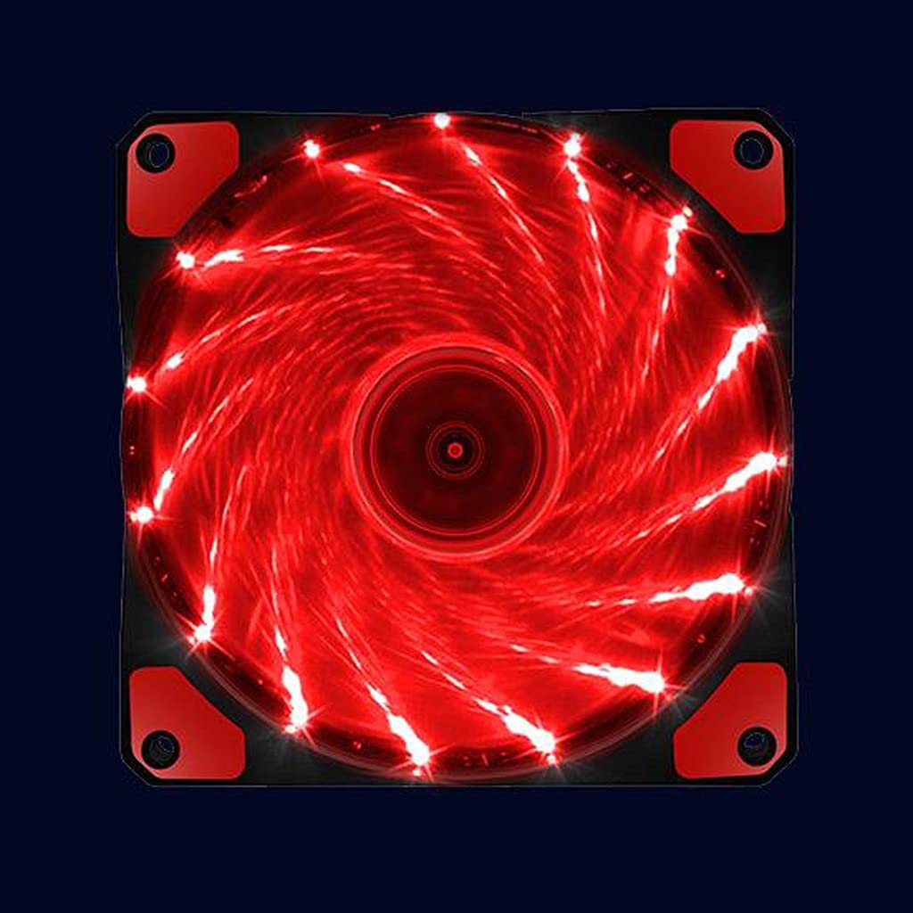 HFDGDFK 120mm PC Computer Case Fan - Ultra Silent 16dB, 33 LED Red Cooling Fan with Heatsink, 12V 3P/4pin IDE - Perfect for Gaming PC, Workstation & Server Cooling
