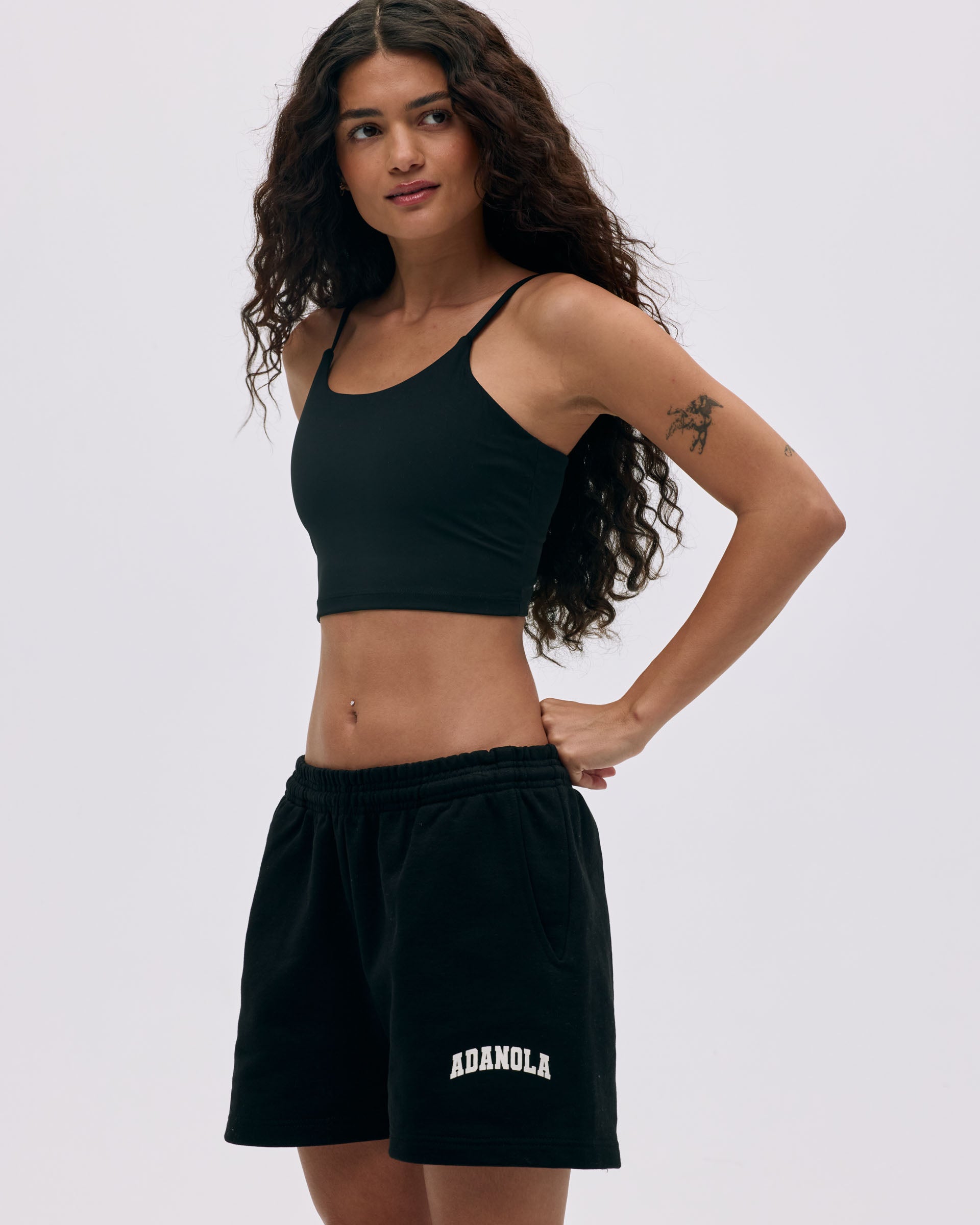 Varsity Sweat Shorts for Men - Black & White Cotton Athletic Shorts with Pockets | Perfect for Gym, Running, Basketball and Casual Wear