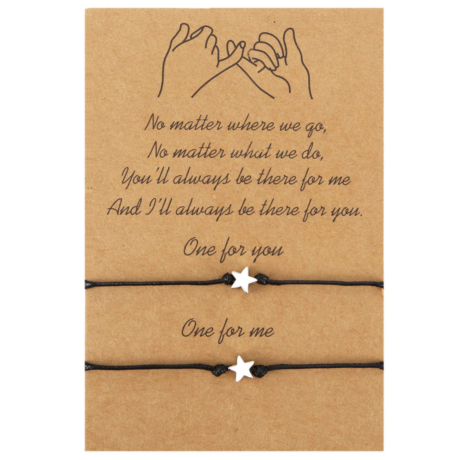 EnjoIt Pinky Promise Distance Bracelets - Matching Friendship & Couple Bracelets for Women, Teen Girls (C2252) - Perfect for Long Distance Relationships, Best Friend Gifts & Anniversaries