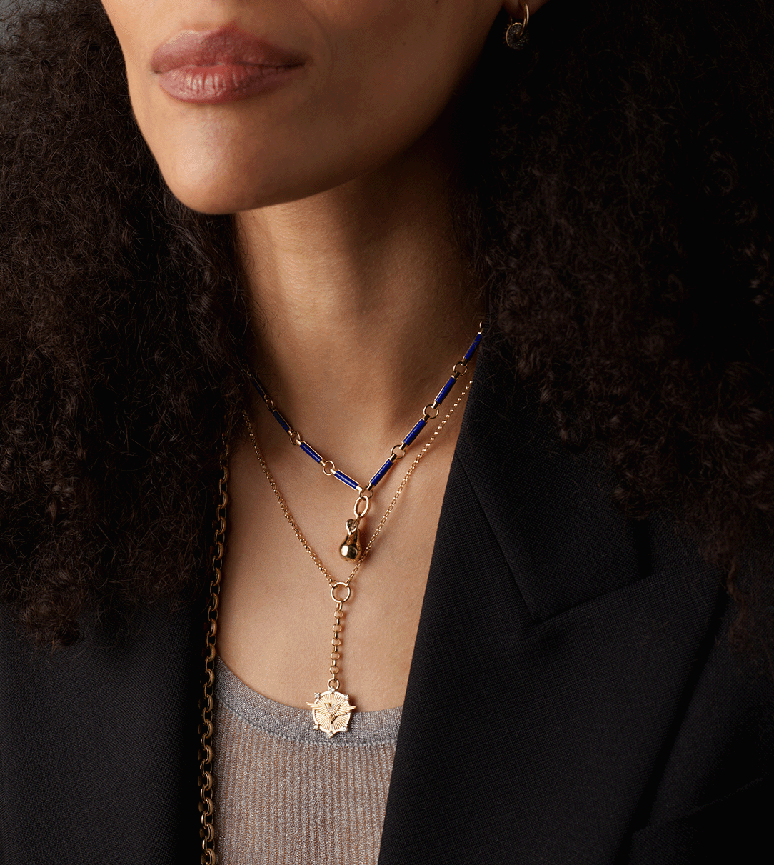 Vivacity Small Mixed Belcher Extension Chain Necklace - Elegant Layered Jewelry for Women, Perfect for Everyday Wear, Parties & Gifts