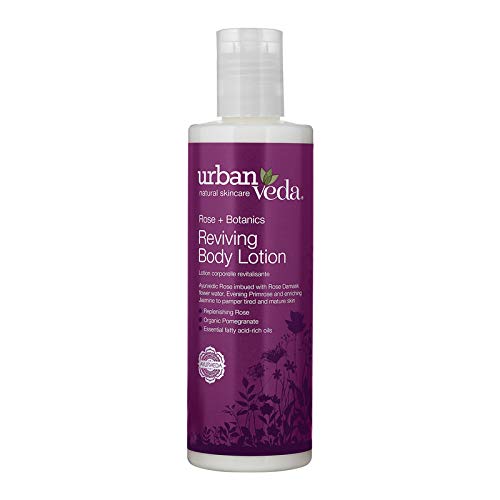 Urban Veda Reviving Rose Body Lotion for Dry Skin - Natural Moisturizing Cream with Rose Fragrance for Women, Anti-Aging Skin Care, Summer Hydration - Perfect for Daily Use, Post-Shower & Nighttime Routine