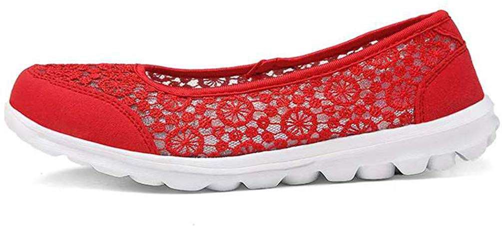 JOYBI Women's Casual Sneakers - Breathable Non-Slip Fitness Shoes for Walking, Running & Gym Workouts | Comfortable Hollow Design Loafers for Everyday Wear