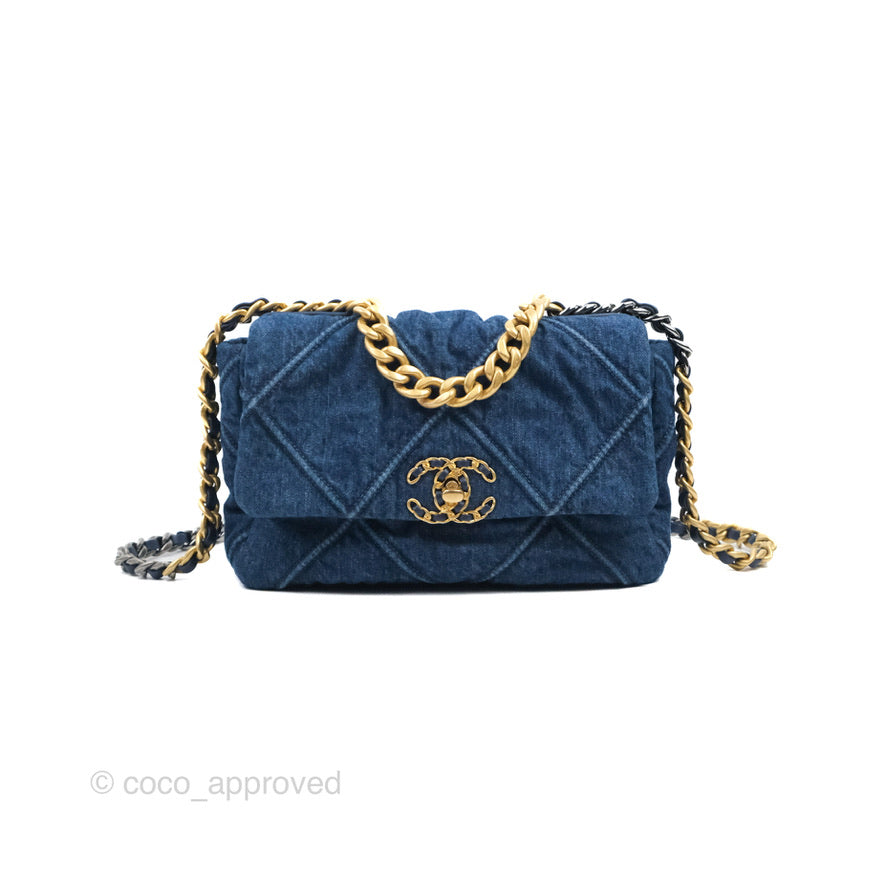 Chanel 19 Small Denim Mixed Hardware Flap Bag - Luxury Designer Handbag for Women | Perfect for Everyday Use, Date Night & Special Occasions