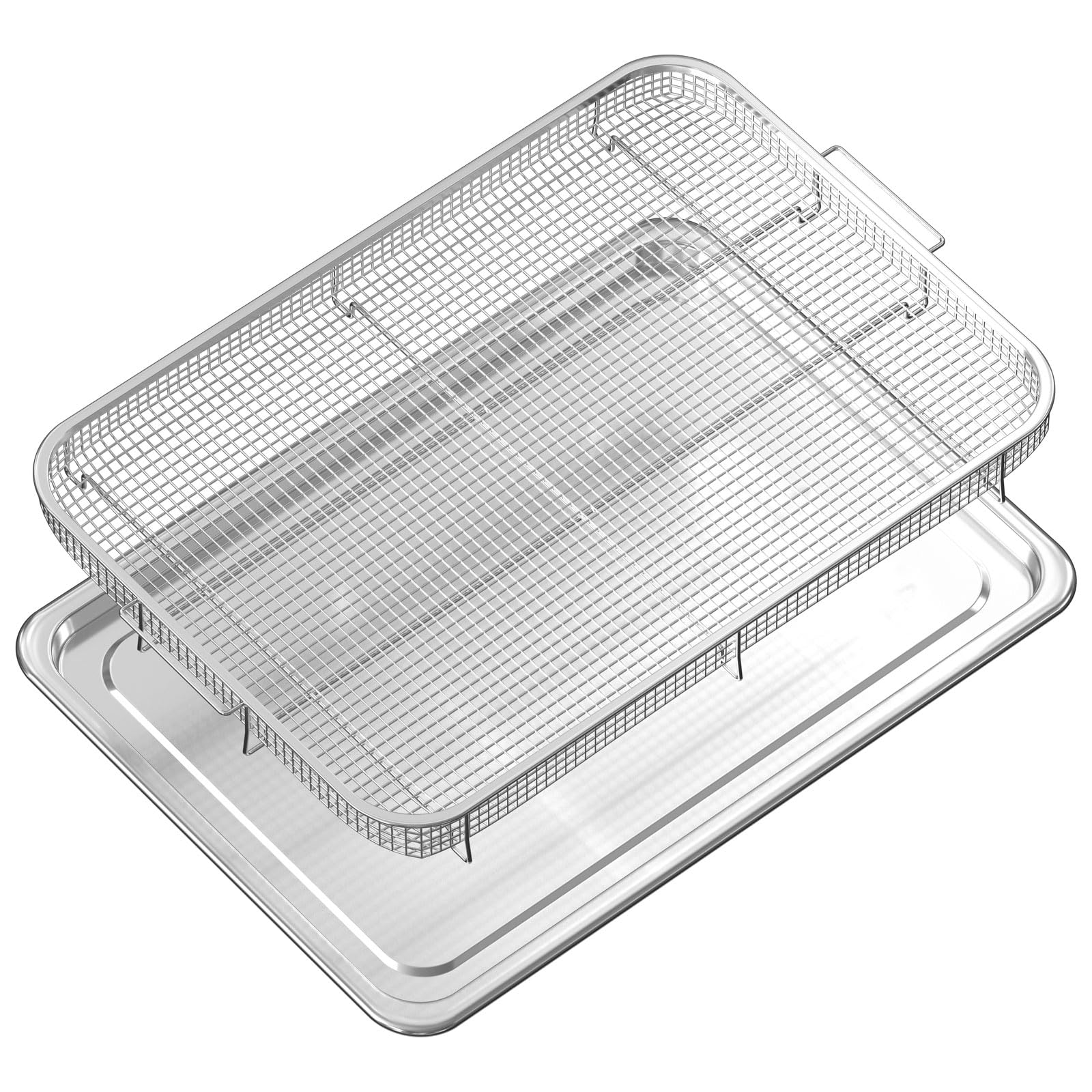 Extra Large Stainless Steel Air Fryer Basket and Tray Set (18.65