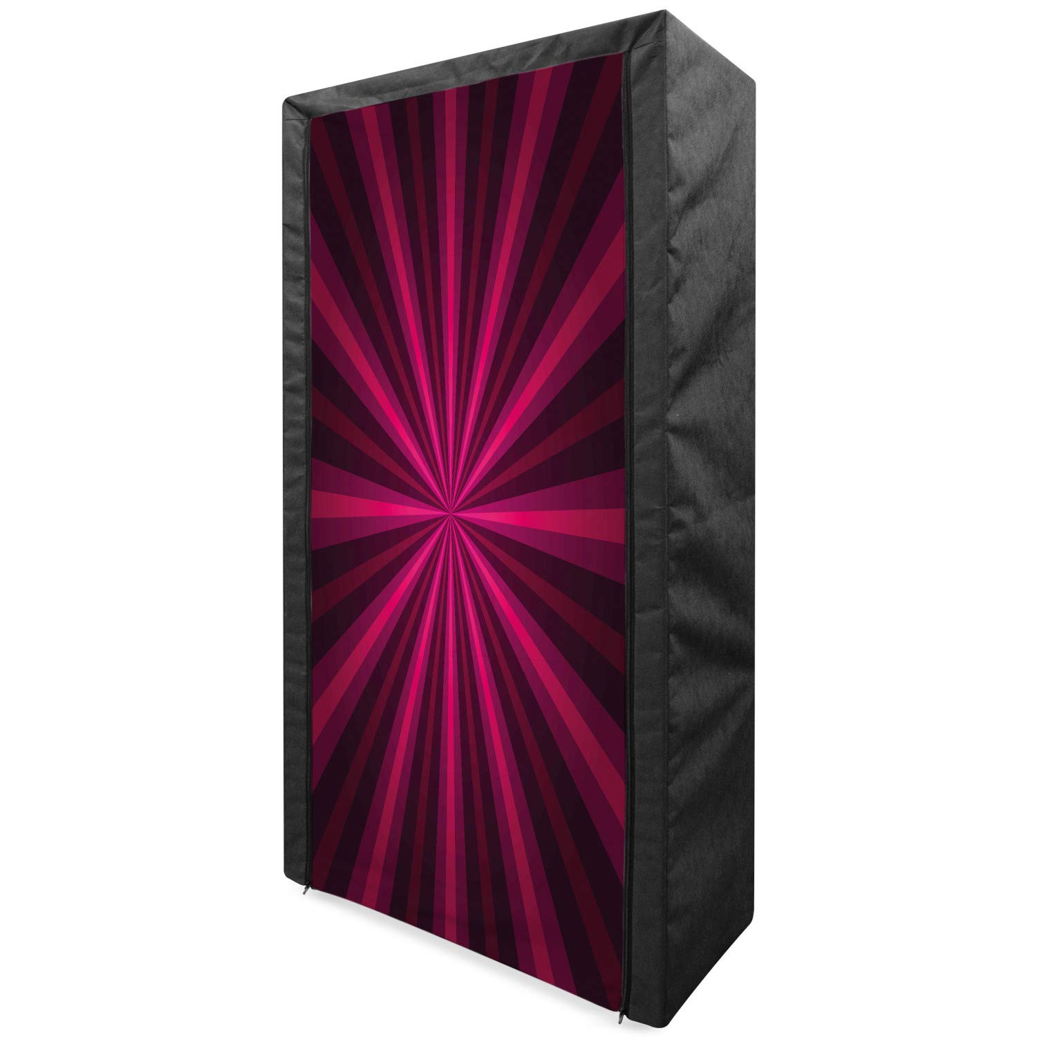 Ambesonne Hot Pink Portable Fabric Wardrobe with Abstract Starburst Design - 33.5