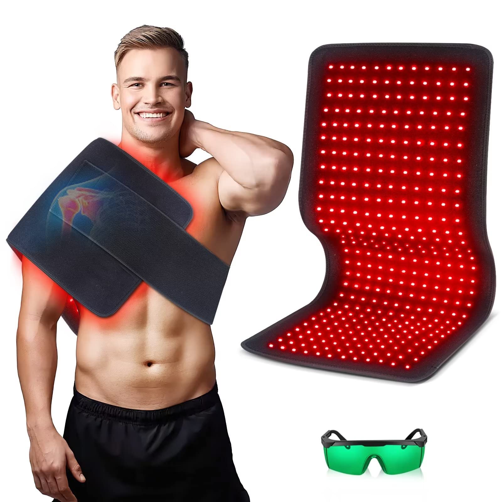 Red Light Therapy Pad for Pain Relief - 180W LED Red & Infrared Light Device Mat with 660nm & 850nm Wavelengths - Targets Waist, Back, Shoulder & Muscle Pain - Perfect for Home Use, Recovery & Relaxation