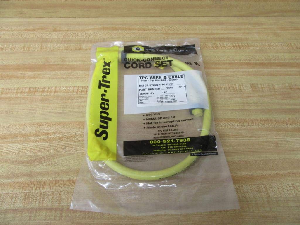 TCP Wire & Cable 84968 Quick Connect Cord Set - Easy Installation Electrical Wiring Solution for Home Appliances & DIY Projects