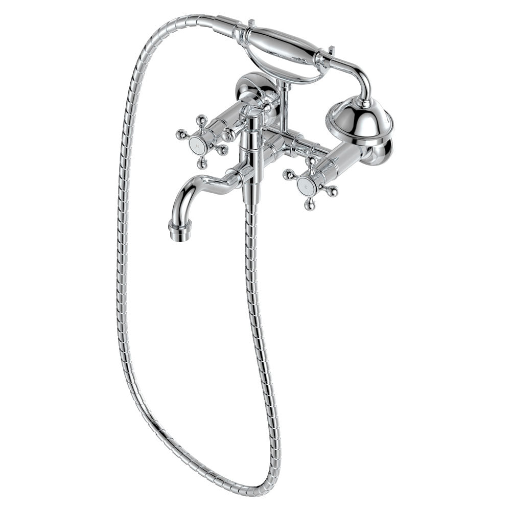 Fienza 336105 Lillian Exposed Bath Tap Set with Hand Shower in Chrome - Modern Bathroom Faucet for Shower and Bathtub, Perfect for Home Renovation and Spa-Like Experience