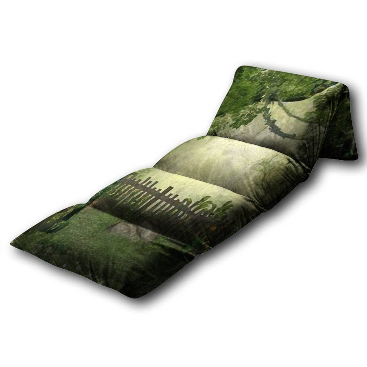 Kids Floor Pillow - Enchanting Fairy Garden Forest Design with Flowers | Queen Size Soft Pillow Bed for Reading, Playing & Slumber Parties | Cozy Floor Lounger for Children's Bedroom, Playroom & Sleepovers
