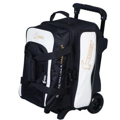 Hammer Vibe Double Roller Bowling Bag - Black/White - Perfect for League Play & Tournament Travel