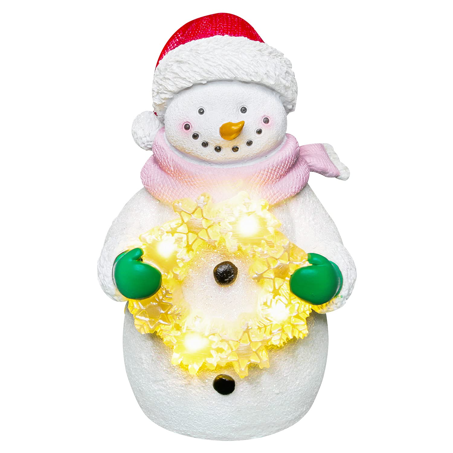 GiveU Christmas Snowman Moving Flame LED Candle with Timer - 3 x 6 Inches - Realistic Flickering Light for Holiday Decor, Home, Party & Gift Giving