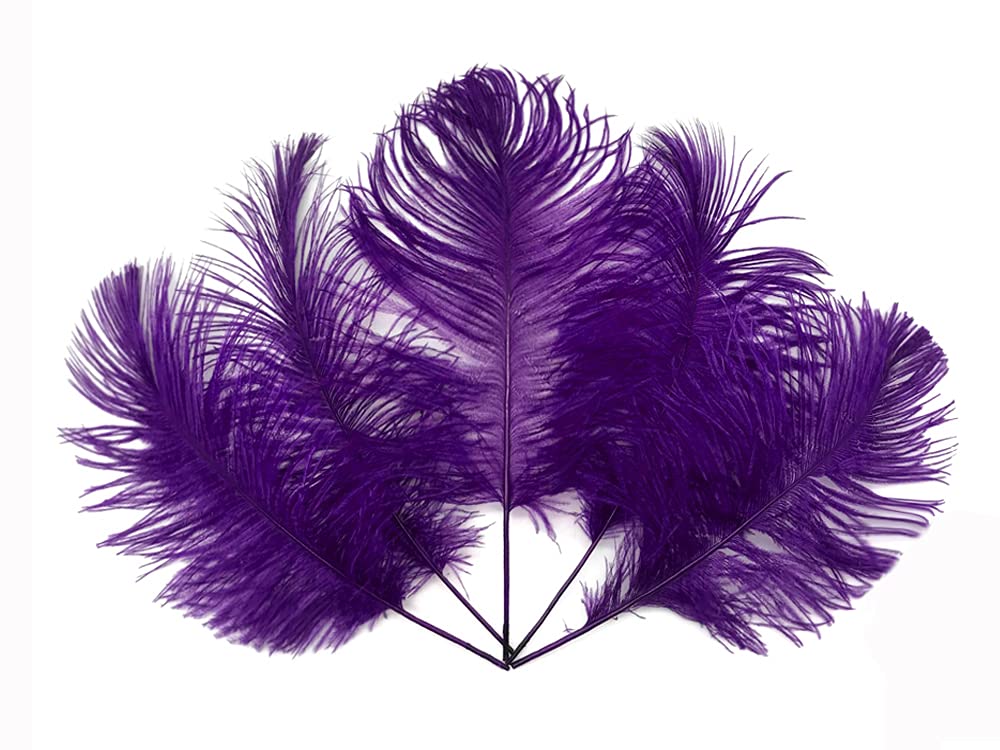 Purple Ostrich Tail Feathers 1/2 Lb Bulk - Wholesale Wedding Centerpiece & Costume Decor | Moonlight Feather Supplier for DIY Crafts, Party Decorations, and Floral Arrangements