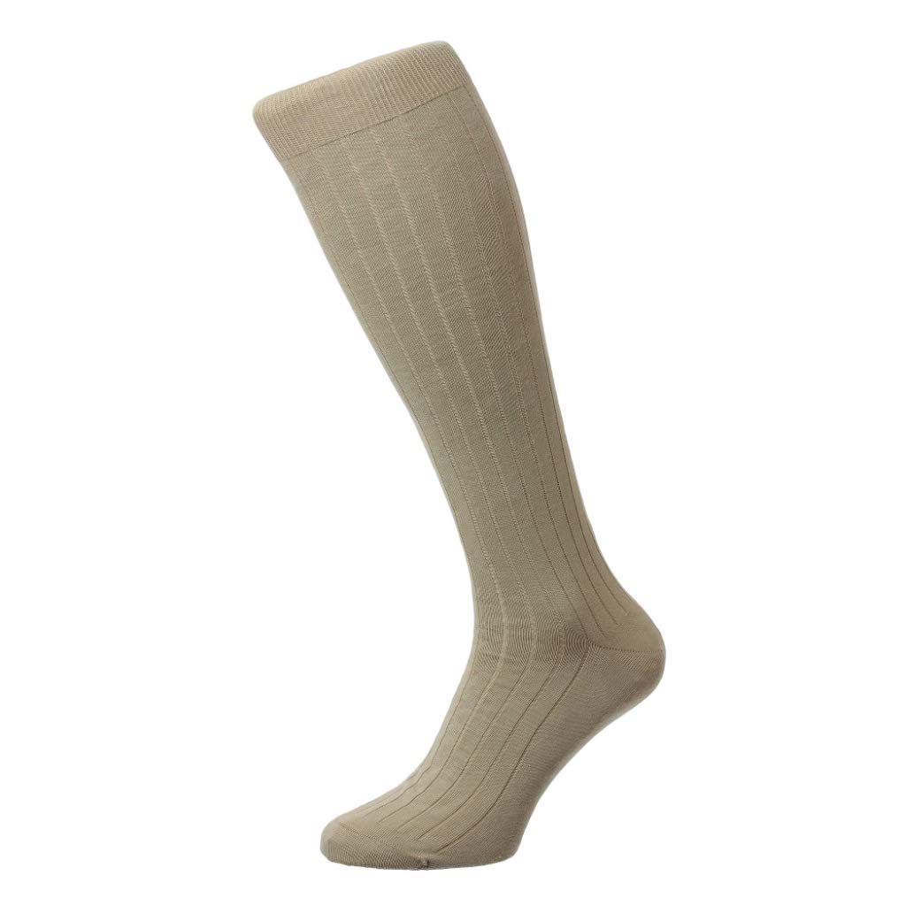 Pantherella Men's Dress Socks - Premium Sea Island Cotton Over-The-Calf Socks for Business & Formal Wear - Comfortable & Breathable for Office, Weddings & Special Occasions