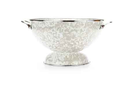 Stainless Steel 5 Quart Taupe Swirl Enamel Colander - Durable Kitchen Strainer for Pasta, Vegetables & Fruits | Perfect for Cooking, Draining & Food Prep
