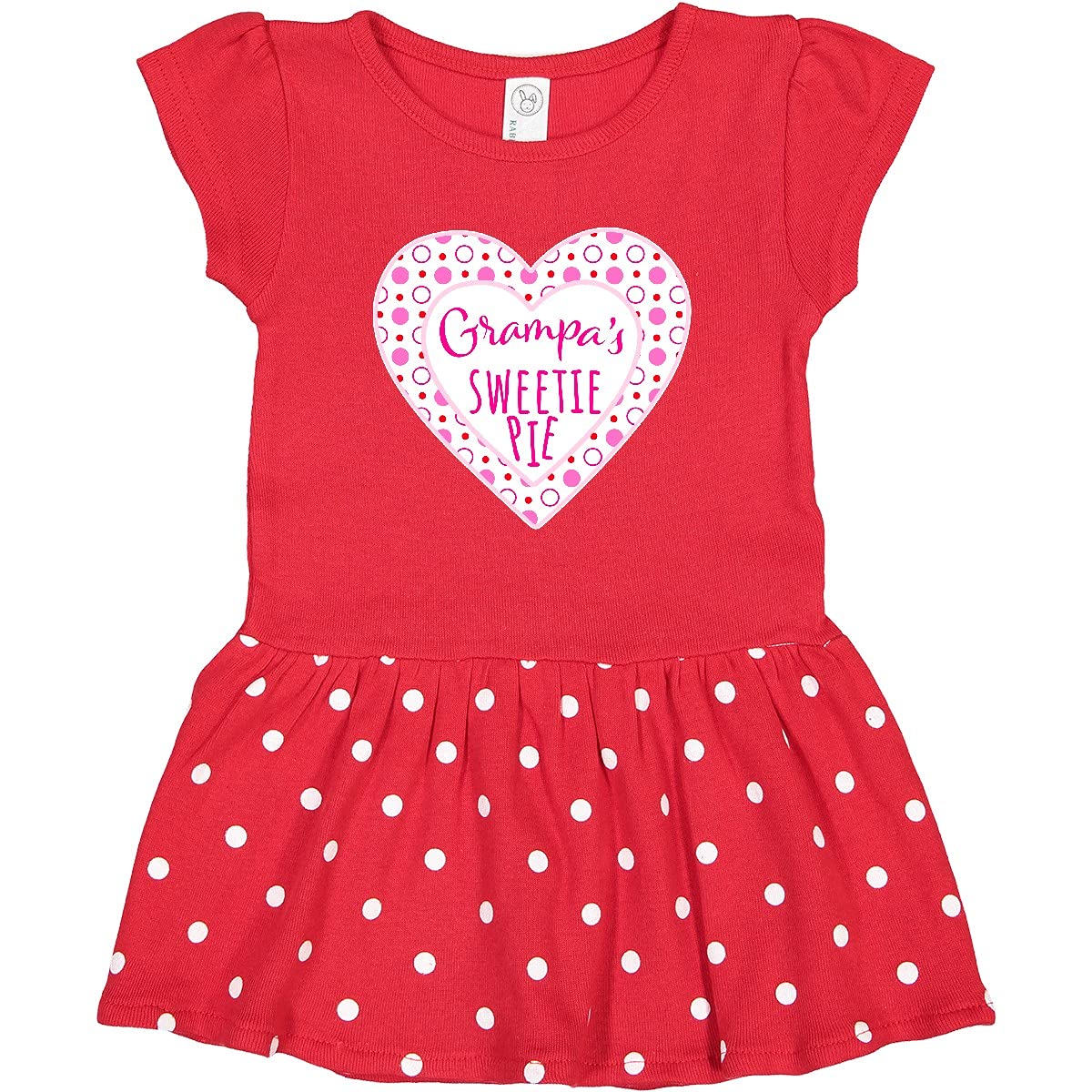 Inktastic Grampa's Sweetie Pie with Pink Hearts Toddler Dress - Cute & Comfortable Baby Girl Outfit for Playdates, Family Photos & Special Occasions