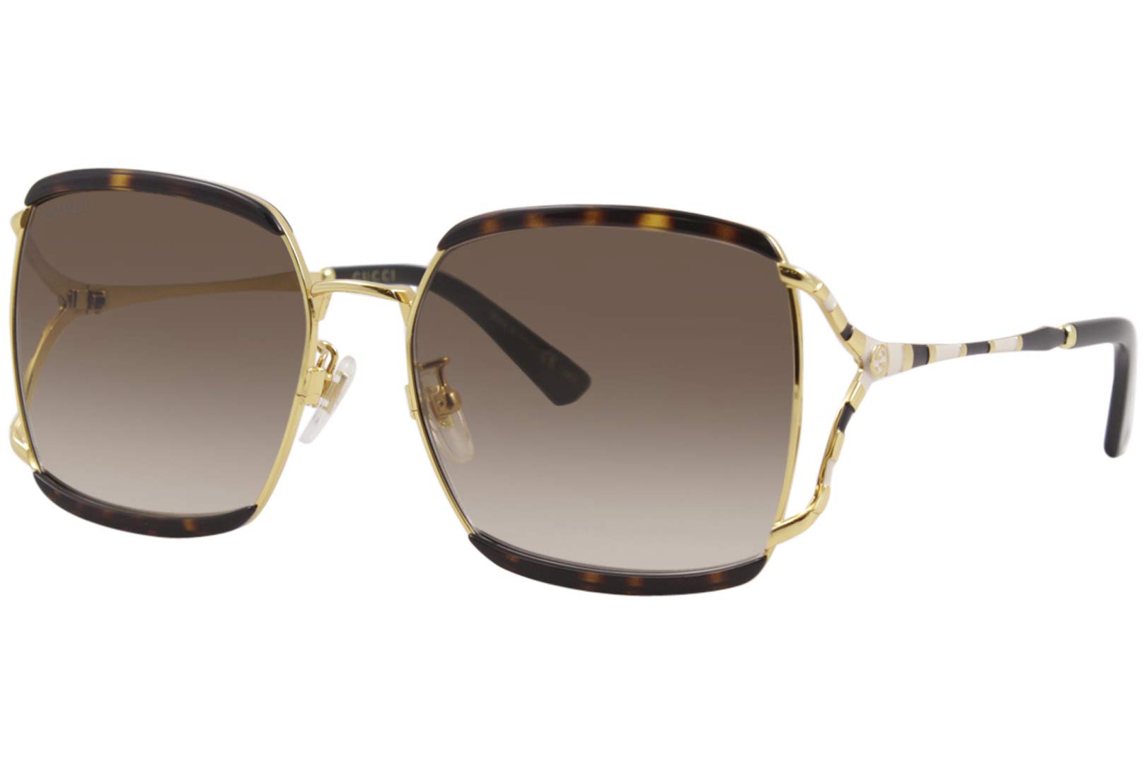 Gucci Women's Fork Square Sunglasses - Fashion Designer Shades for Women, UV Protection, Luxury Square Frame Sunglasses - Perfect for Beach, Driving & Outdoor Activities