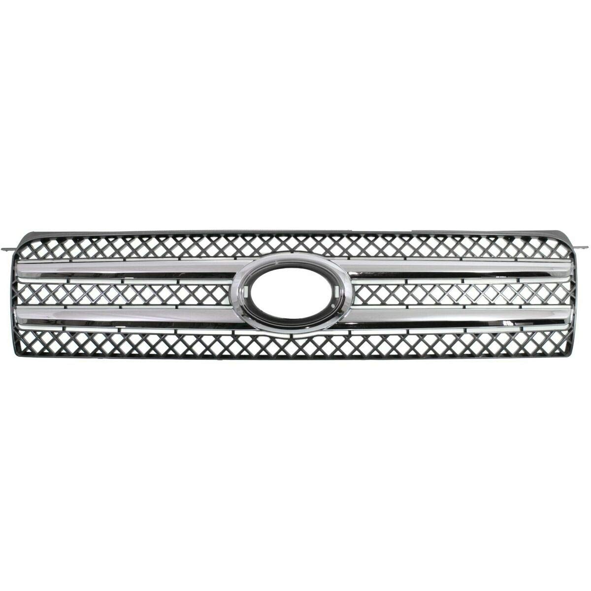 Premium Plus Black Plastic Grille Replacement for 2006-2007 Toyota Highlander - Durable Front Bumper Cover Upgrade for Off-Road & Daily Driving