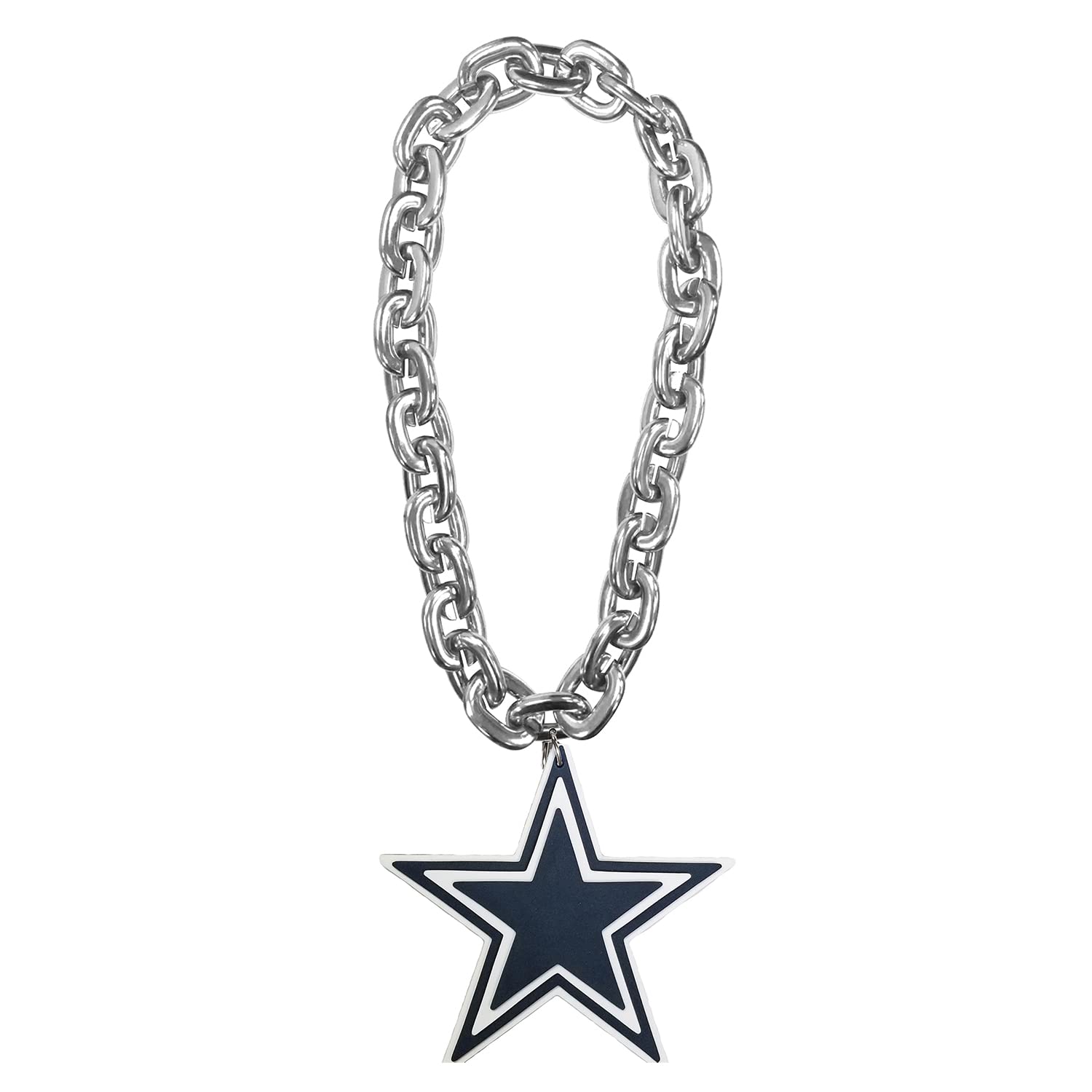 Aminco NFL Dallas Cowboys Team Fan Chain Necklace - Silver Plated Football Jewelry for Men & Women - Perfect for Game Day, Tailgating & Super Bowl Parties