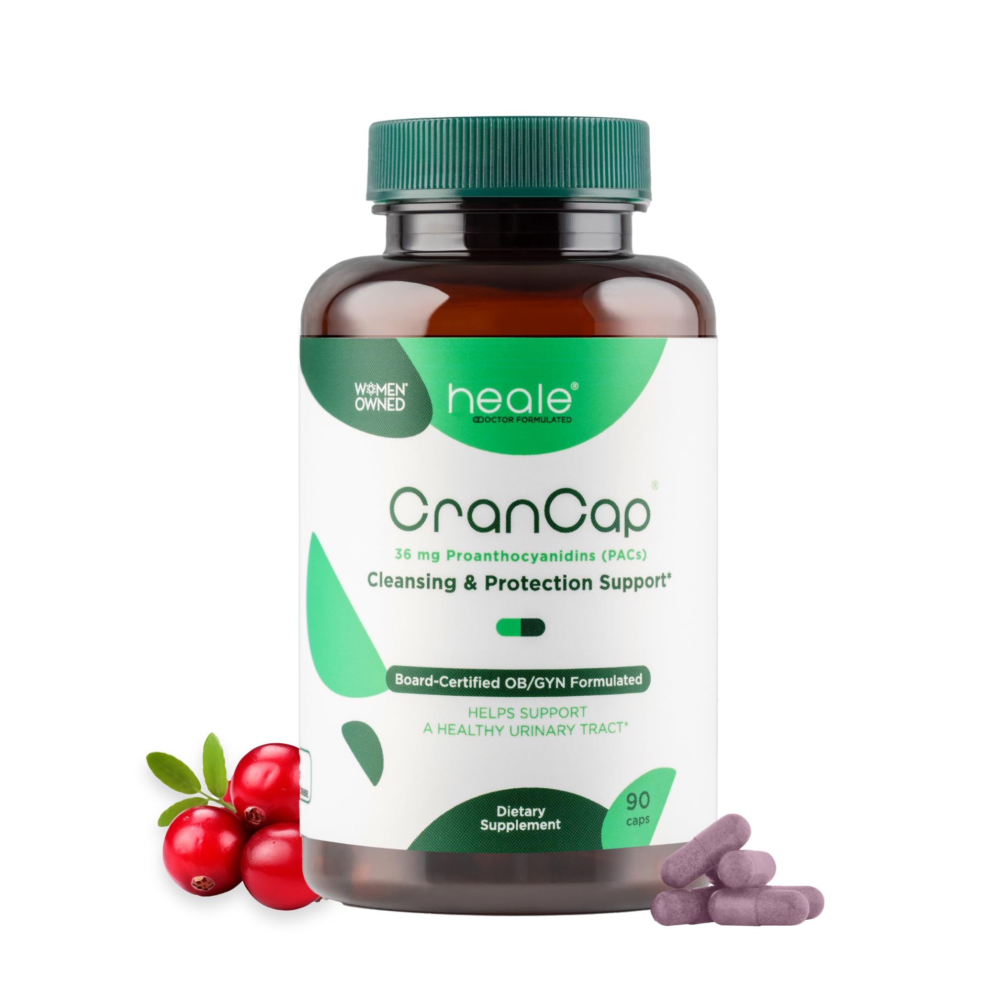 Heale Cranberry Pills for Urinary Tract Health - 90 Capsules with 36mg Potent PACs - Non-GMO, Vegan & Gluten-Free Supplement - Supports Bladder & Kidney Health - Perfect for Daily Wellness Routine