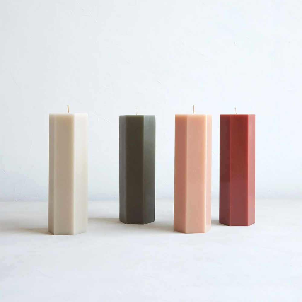 Large Hexagon Pillar Candle - 6