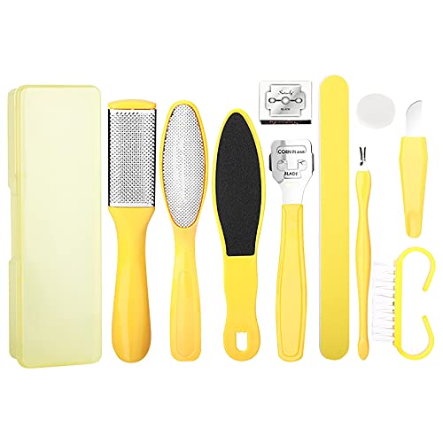 11 in 1 Professional Pedicure Kit - Stainless Steel Foot File Set for Callus & Dead Skin Removal - Exfoliating Foot Care Tools for Women & Men (Blue, 11Pcs) - Perfect for Home Spa, Pedicure & Foot Care Routine