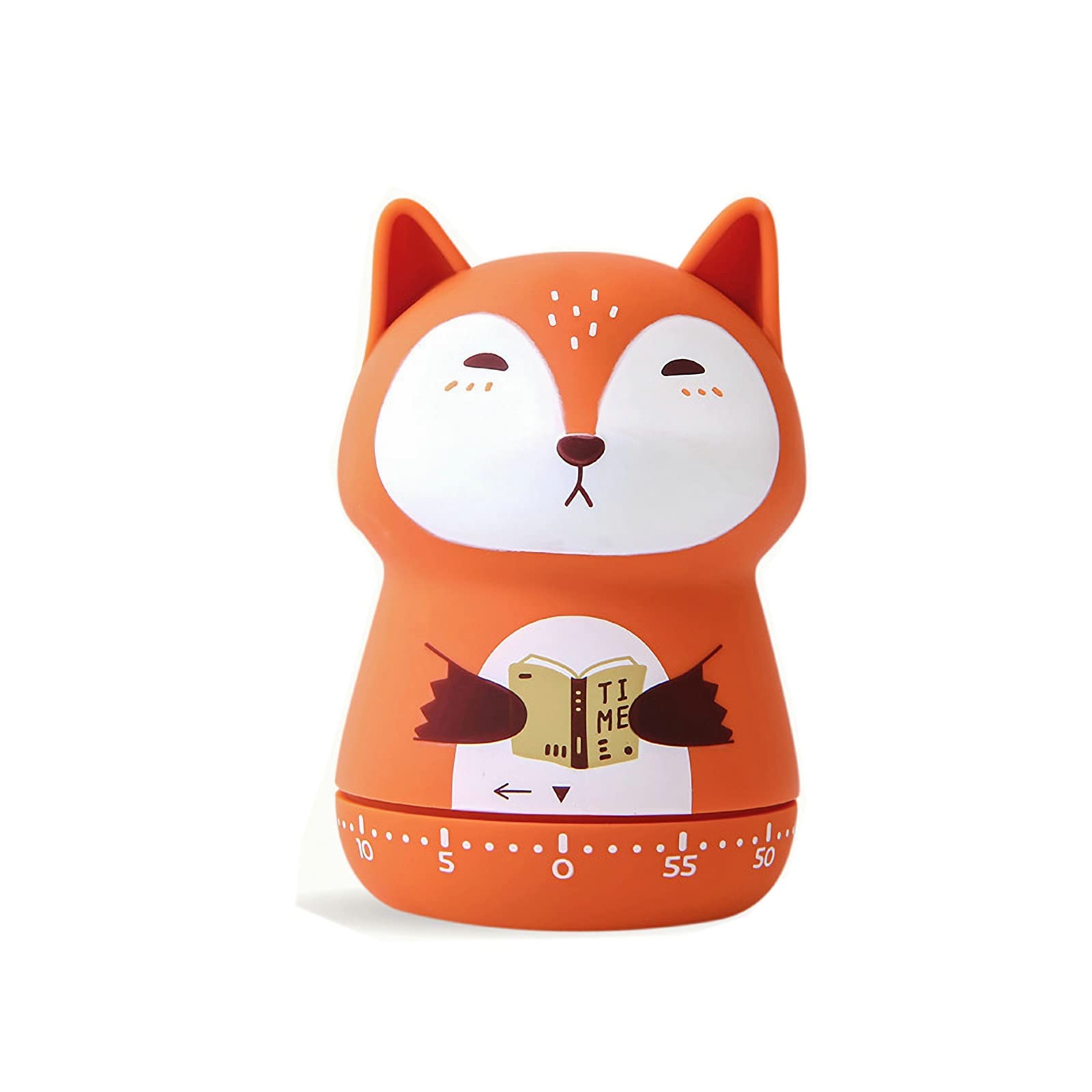 60-Minute Wind Up Mechanical Kitchen Timer - Cute Orange Fox Animal Design for Kids, Classroom, Home, Study & Cooking | Perfect for Baking, Homework Focus & Teaching Time Management