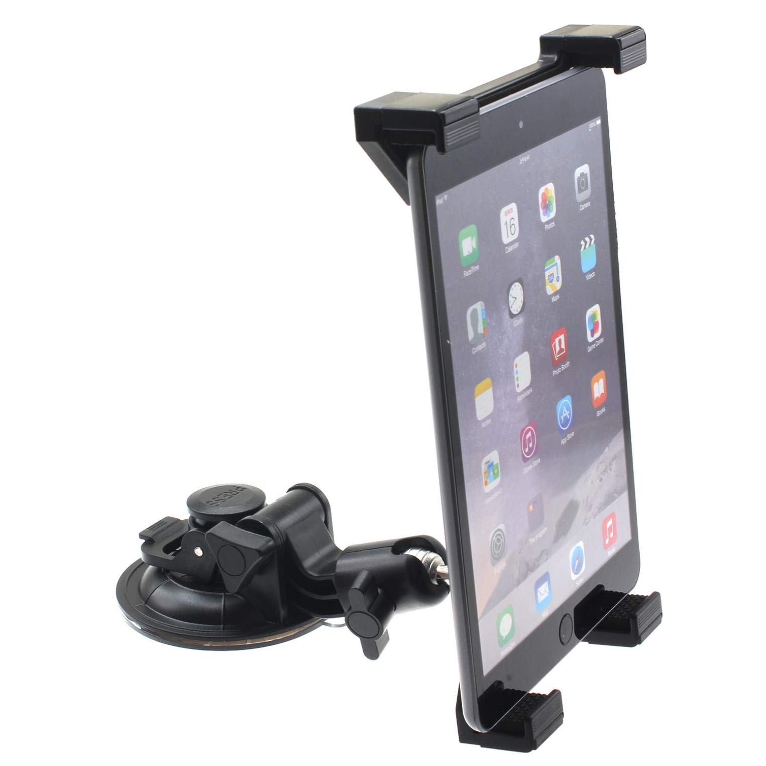 Heavy Duty Car Mount Holder for Samsung Galaxy Tab 4/8.9/A 10.1 (2016) & Nook 7.0 - Universal Dash & Windshield Swivel Cradle Dock - Perfect for GPS Navigation, Hands-Free Driving & Road Trips
