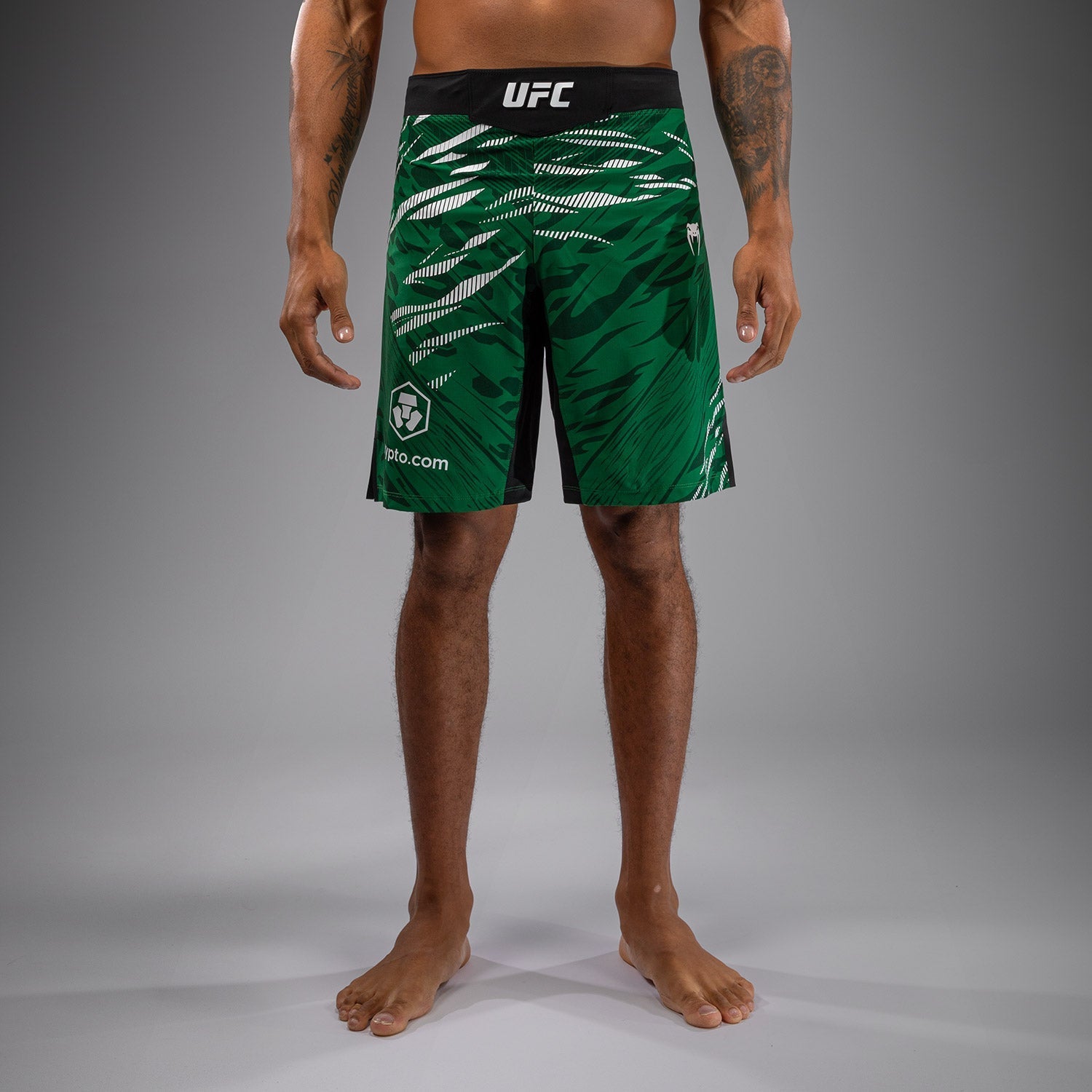 Venum UFC Fusion Authentic Fight Night Men's MMA Shorts - Long Fit, Green - Perfect for Training, Sparring & Cage Fighting