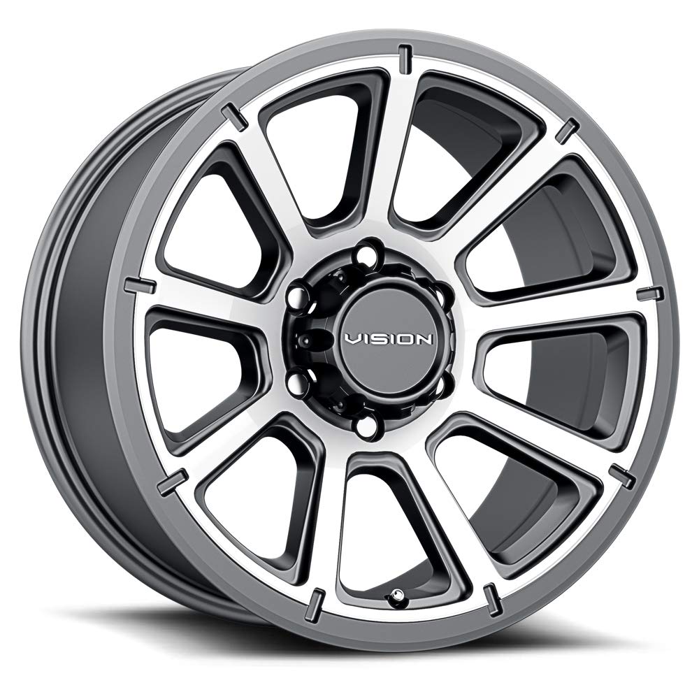 20x9 Inch TURBINE Alloy Wheels - 5x139.7 Bolt Pattern, +18 Offset, 110.2mm Center Bore - Gunmetal with Machined Face - Perfect for Trucks & SUVs - Off-Road & Street Performance Upgrade